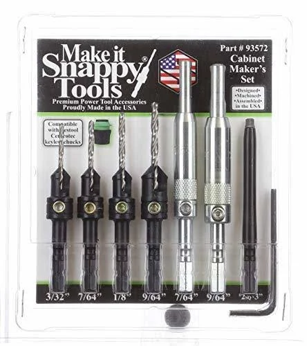 Snappy 7-Piece Cabinet Makers Set Fits Festool Centrotec Chucks #93572