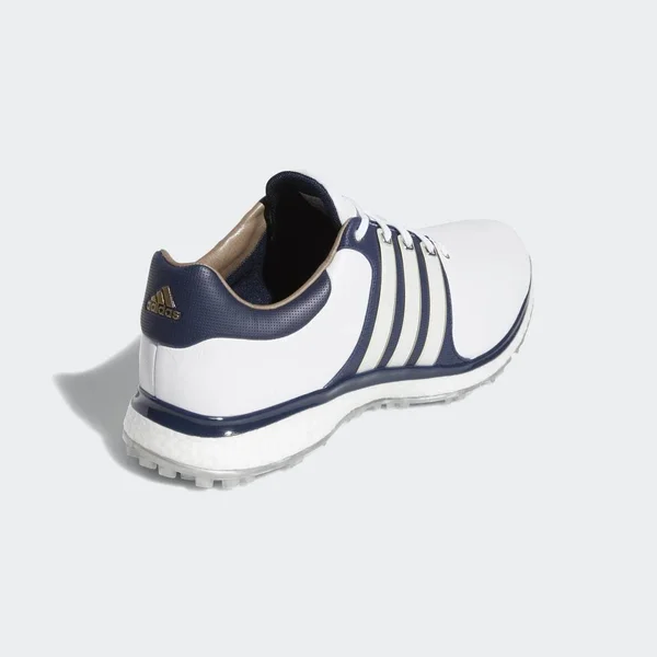Adidas Men's Tour360 XT Spikeless Golf Shoes Size 9 - White/Collegiate Navy/Gold Metallic