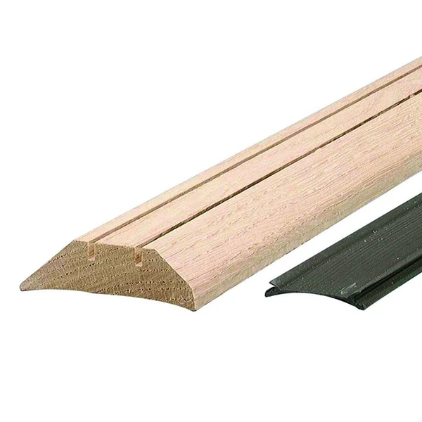 M-D Building Products Low 3-1/2 in. x 52 in. Unfinished Hardwood Threshold with Replaceable Vinyl Seal - Tan