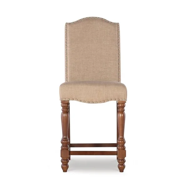 Linon Jade 24x22 Wood Counter Stool in Brown - CYMX307