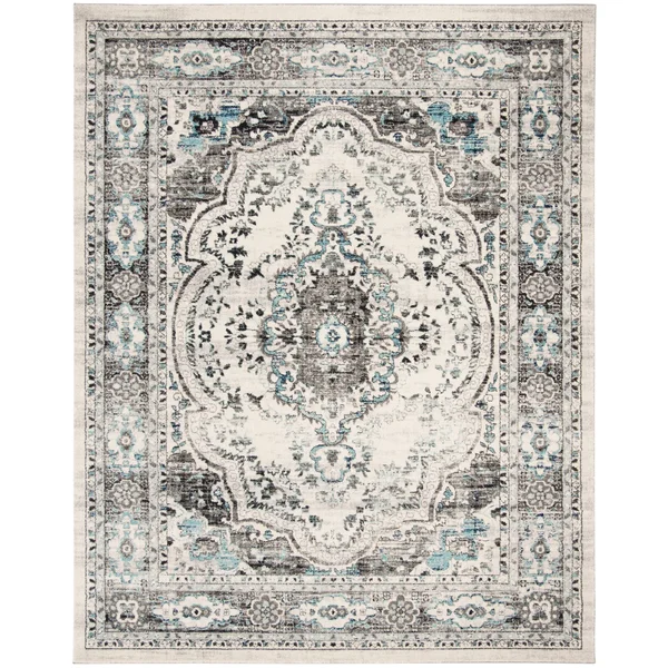 Safavieh Madison MAD926R 6&7x22 x 6&7x22 Square Light Grey, Fuchsia Area Rug