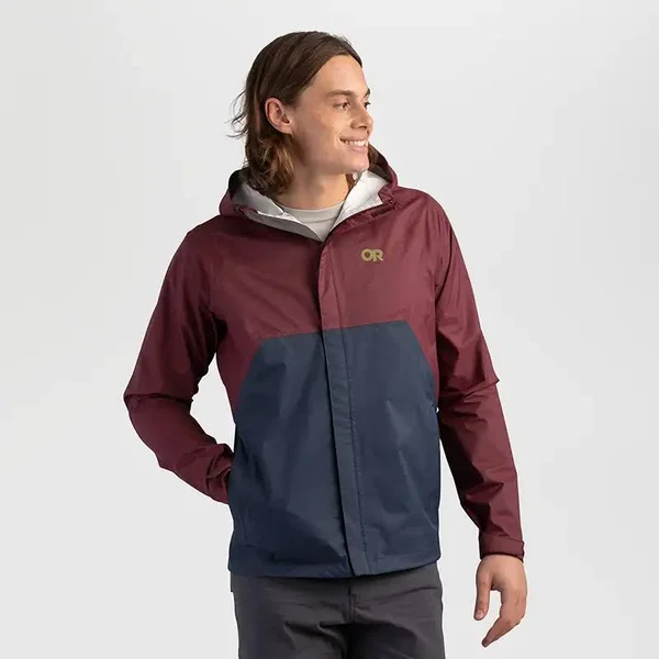 Outdoor Research Apollo Rain Jacket - Men's Burgundy/Naval Blue - XXL