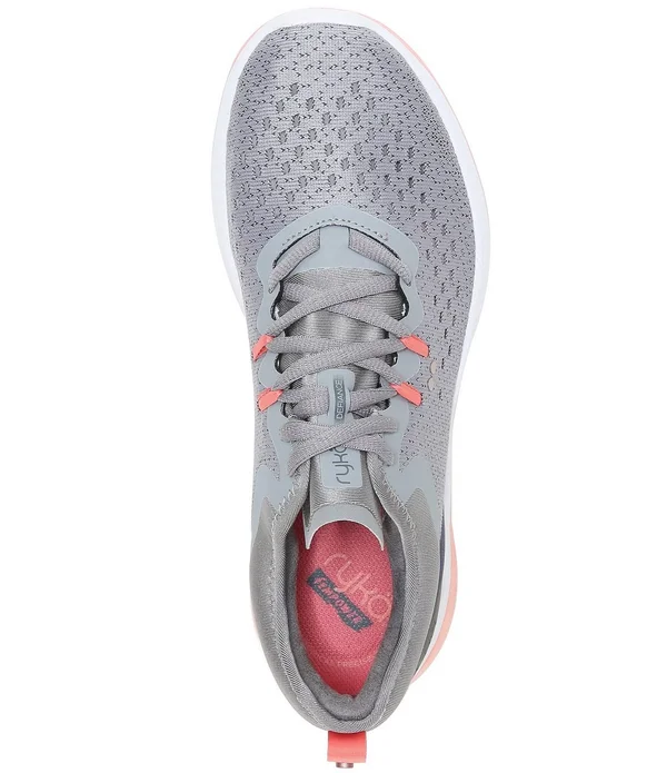 Women's Ryka Defiance Walking Shoe - Grey/Peach - Size 8.5