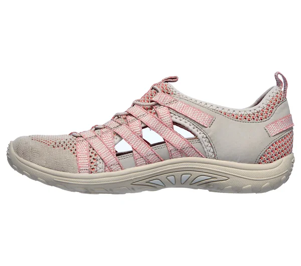 Skechers Women's Relaxed Fit Reggae Fest Hooked Closed Toe Sandal, Taupe/Pink