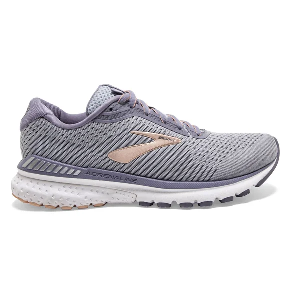 Brooks Women's Adrenaline GTS 20 - Grey/Pale Peach, 5 Wide