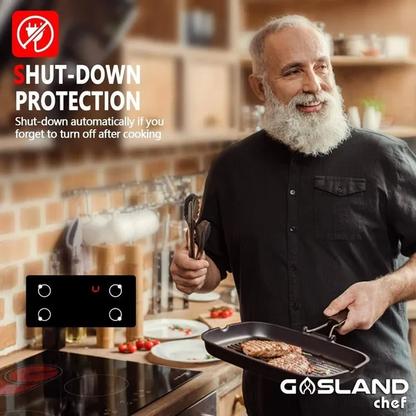 Gasland Chef 30x22 Built-in Induction Stovetop, Vitro Ceramic Surface Electric Cooktop, 4 Burners, Sensor Touch Control, Timer