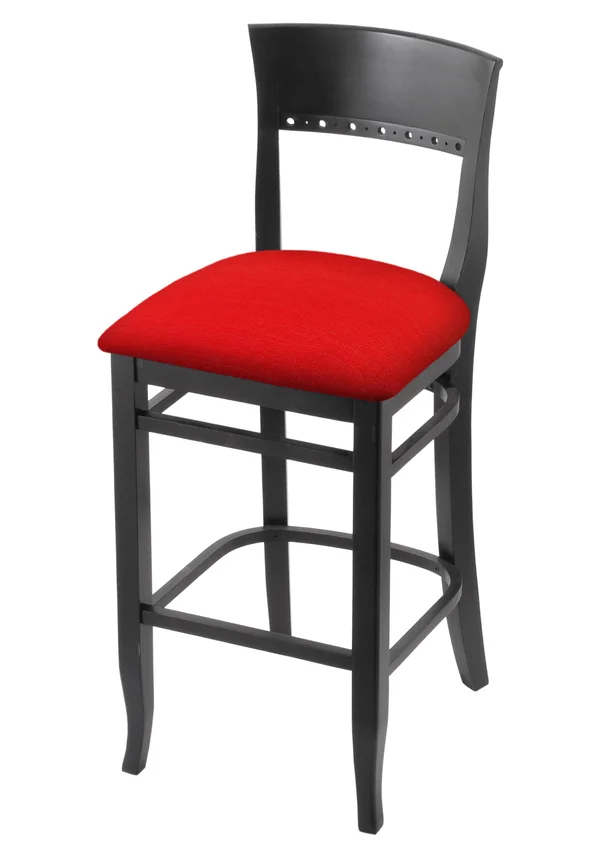 3160 30x22 Bar Stool with Black Finish and Canter Red Seat