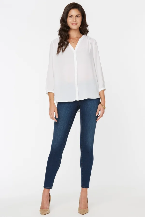 Nydj Women's Pintuck Blouse - White - Size Large