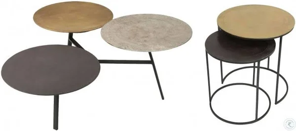 Riverside Furniture Yasmine Mixed Metal 2 Piece Nesting End Table