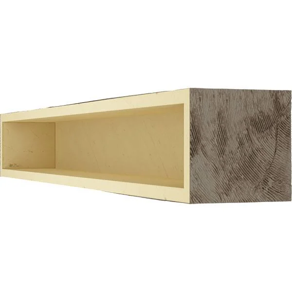 Ekena Millwork MANUHH06X06X72HD 6x22H x 6x22D x 72x22W Hand Hewn Faux Wood Fireplace Mantel - Natural Honey Dew