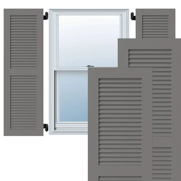 Ekena Millwork CWL12X031PRC 12x22W x 31x22H Exterior Composite Louvered Shutters (Per Pair), Primed