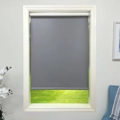 Dark Gray Blackout Roller Shade Harbor Shades Width: 30.5