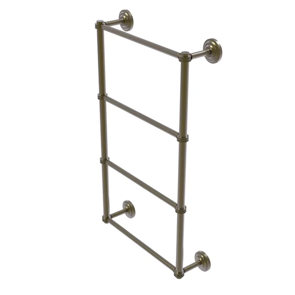 Allied Brass Que New Collection 4 Tier 30 inch Ladder Towel Bar Dotted Detail Antique Brass