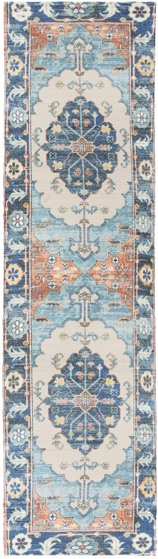 Safavieh Saffron SFN585A 2&3x22 x 8&0x22 Runner Blue - Coral Area Rug