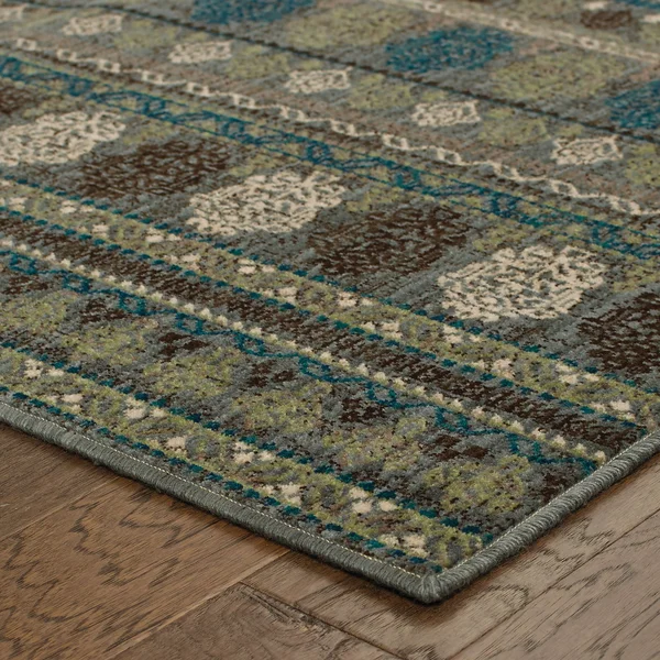 Tommy Bahama Vintage 591E2 2&7x22 x 9&4x22 Runner Blue, Blue Area Rug
