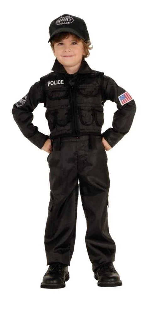 Kids S.W.A.T. Police Costume Large