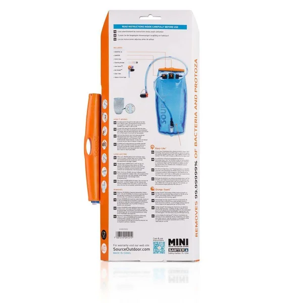 Source Widepac 2 L + Sawyer Filter Water Disinfection