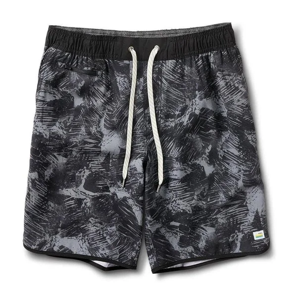Vuori Men's Banks Short, Medium, Black Scribble