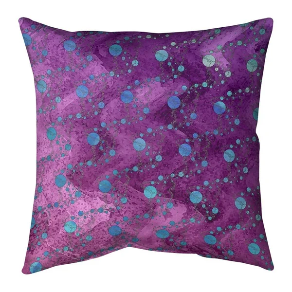 Multicolor Planets & Stars with Blue Throw Pillow - 18 x 18 - Pink & Blue - Faux Suede
