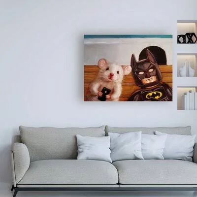 &Selfie with Batman& by Lucia Heffernan - Wrapped Canvas Print Trinx Size: 35x22 H x 47x22 W x 2x22 D