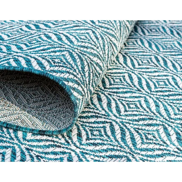 Unique Loom Deco Trellis Indoor Outdoor Rug - Blue, 9x12 ft