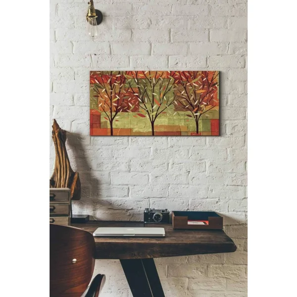 Epic Graffiti 'Watercolor Forest II' by Veronique Charron - Canvas Wall Art, 60 inchx30 inch, Size: 60 x 30, Red