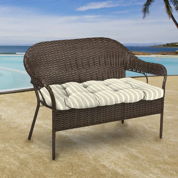 Jordan Manufacturing 44 in. Wicker Outdoor Loveseat Cushion - Shore L