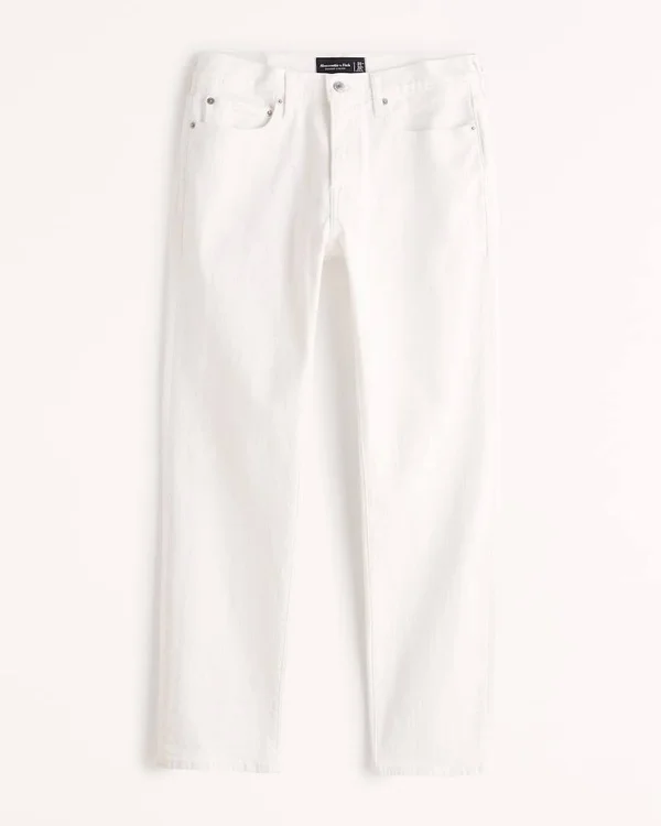 Men's Straight Jeans in White - Size 36 x 34, Abercrombie & Fitch