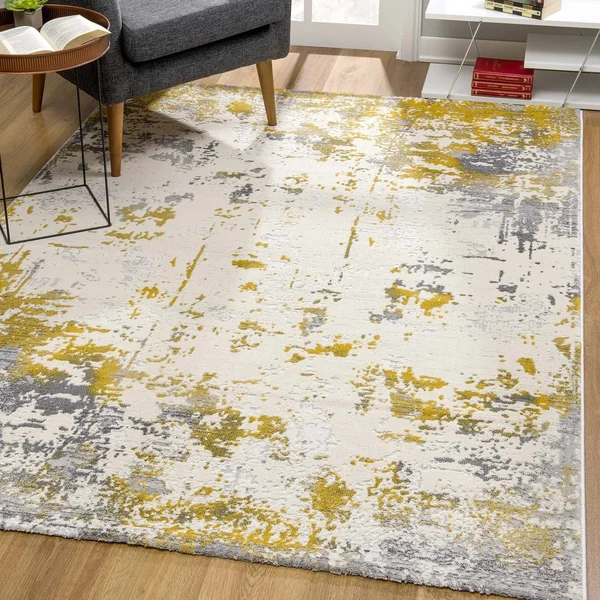Rug Branch Vogue Modern Abstract Area Rug - 3&9x22 x 5&6x22 - Gold Grey