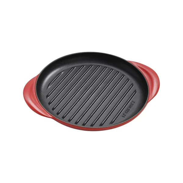 Le Creuset Round Cast Iron Grill Pan Tradition 25 cm Cerise
