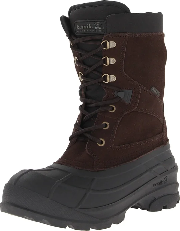 Kamik Men's Nationwide Waterproof Winter Boots, Dark Brown, 10