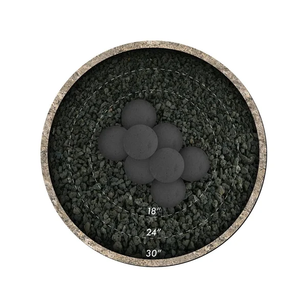 Pewter Gray - Ceramic Fire Balls, 2 inch Set of 30