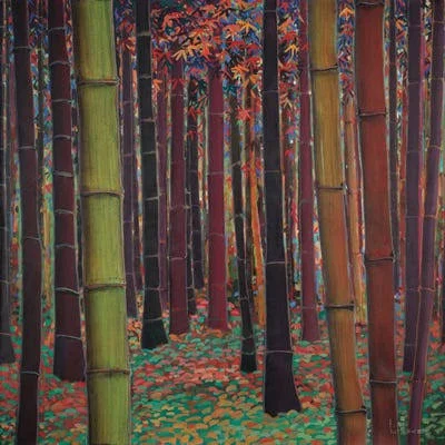 Framed Canvas Art (White Floating Frame) - Magical Forest by Don Li-Leger ( Floral & Botanical > Plants > Bamboo art