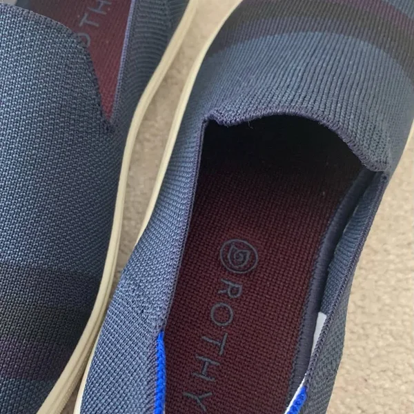Rothy&s Navy Blue Slip-On Sneakers - Night Stripe, Size 9