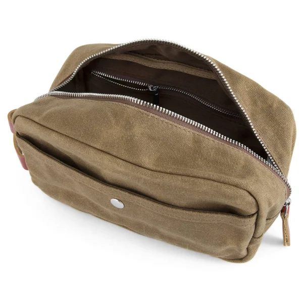 Khaki Bridge Waxed Canvas Washbag - Lucleon - Men