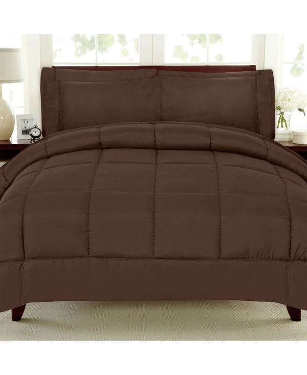 Sweet Home Collection 7 Piece Bed-in-a-Bag Down Alternative Comforter & Sheet Set - Chocolate - Full