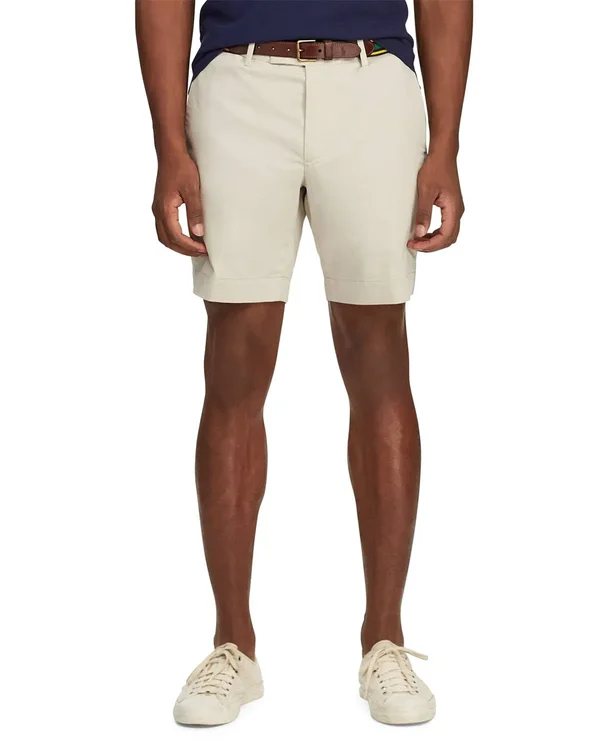 Polo Ralph Lauren Straight Fit Hudson Shorts Men's Clothing Beige : 35 6