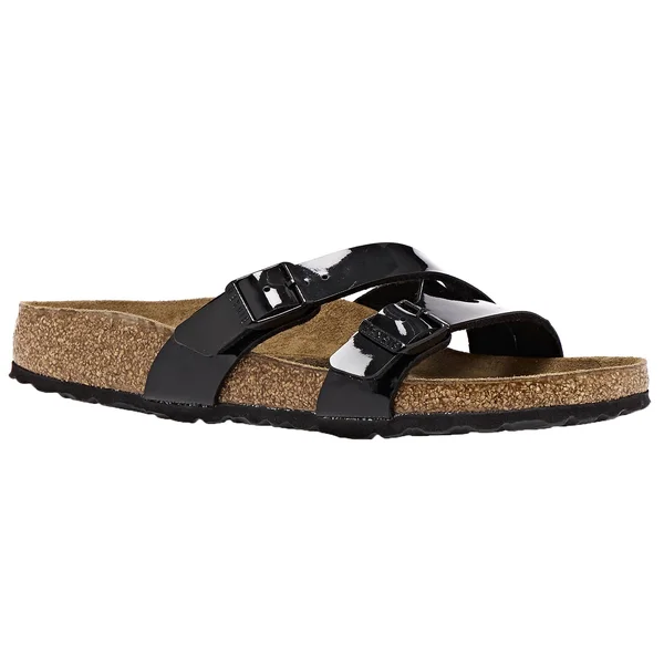 Birkenstock Yao Balance Birko Flor Regular Ladies Sandals - Patent Black