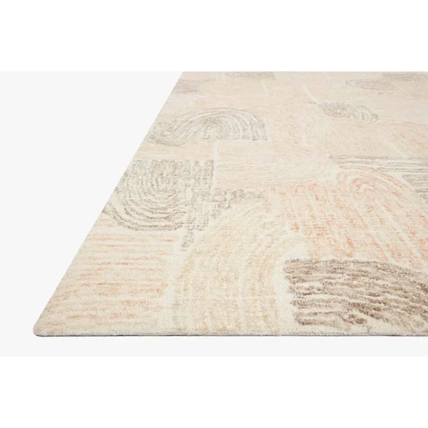 Alexander Home Aubrey Mid-centruy Modern Abstract Area Rug - 2&-3x22 x 3&-9x22 - Peach - Pebble
