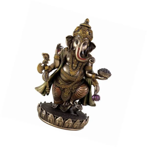 Top Collection Ganesh Statue - Lord of Success Ganesha Hindu God Sculpture in Cold Cast Bronze - 7.6-Inch Collectible Age Figuri