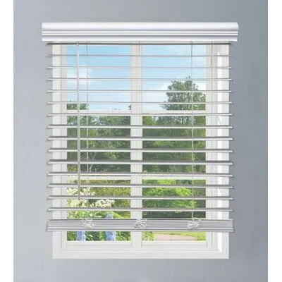 Linen Avenue Custom Cordless Faux Wood Blinds, Outside Mount Symple Stuff Blind Size: 72w x 72L