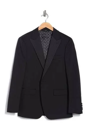 Bonobos Jetsetter Stretch Italian Wool Blazer, Size 46R - Black Peak Lapel at Nordstrom Rack