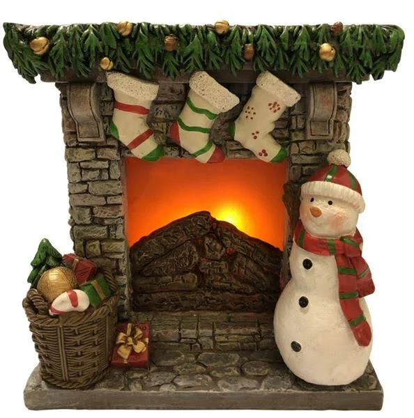 Santas Forest 36519 LED Resin Fireplace - 6 in 8 Pack