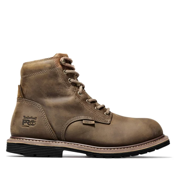 Men's Timberland Pro 6 inch Millworks Waterproof Soft Toe Boot, Size: 8, Brown
