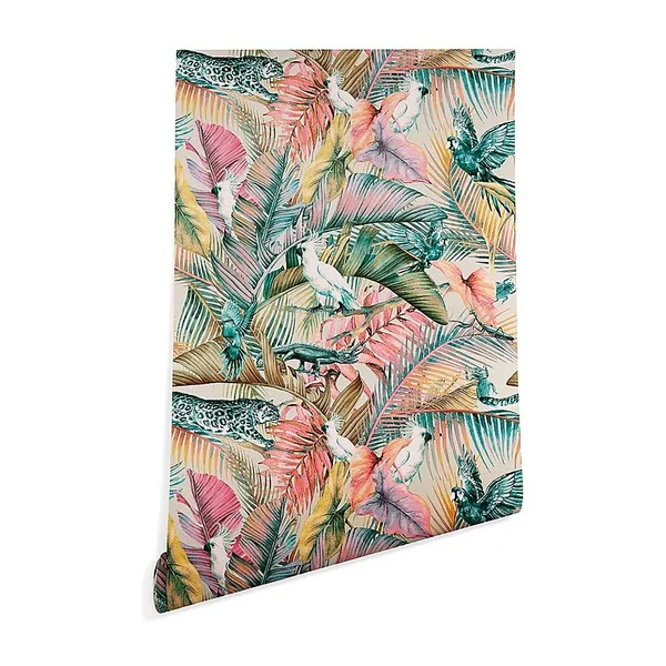 Deny Designs Sunset Jungle 2-Foot x 4-Foot Peel and Stick Wallpaper