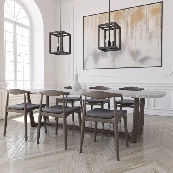 Hunter Squire Manor 12x22 4 Light Pendant - Brushed Nickel - 19085