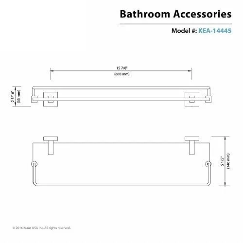 Kraus Aura Bathroom Shelf with Railing Chrome KEA-14445CH