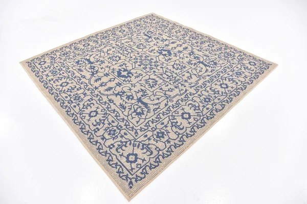 Unique Loom Allover Outdoor Area Rug (6& 0 x 6& 0 Square - Beige)