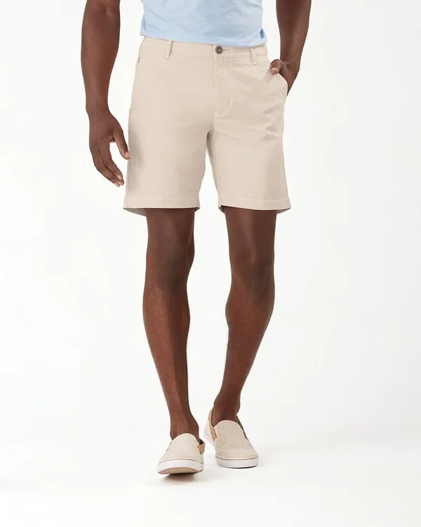 Tommy Bahama Men's Chip Shot IslandZone 8-Inch Oxford Shorts - Sisal - Size 38