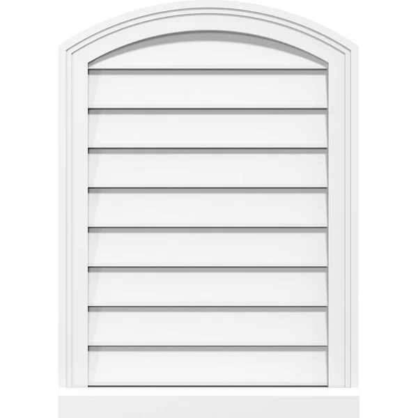 Ekena Millwork GVPAR30X3003SF 30x22W x 30x22H Arch Top Surface Mount PVC Gable Vent: Functional, w/ 2x22W x 2x22P Brickmould Sil